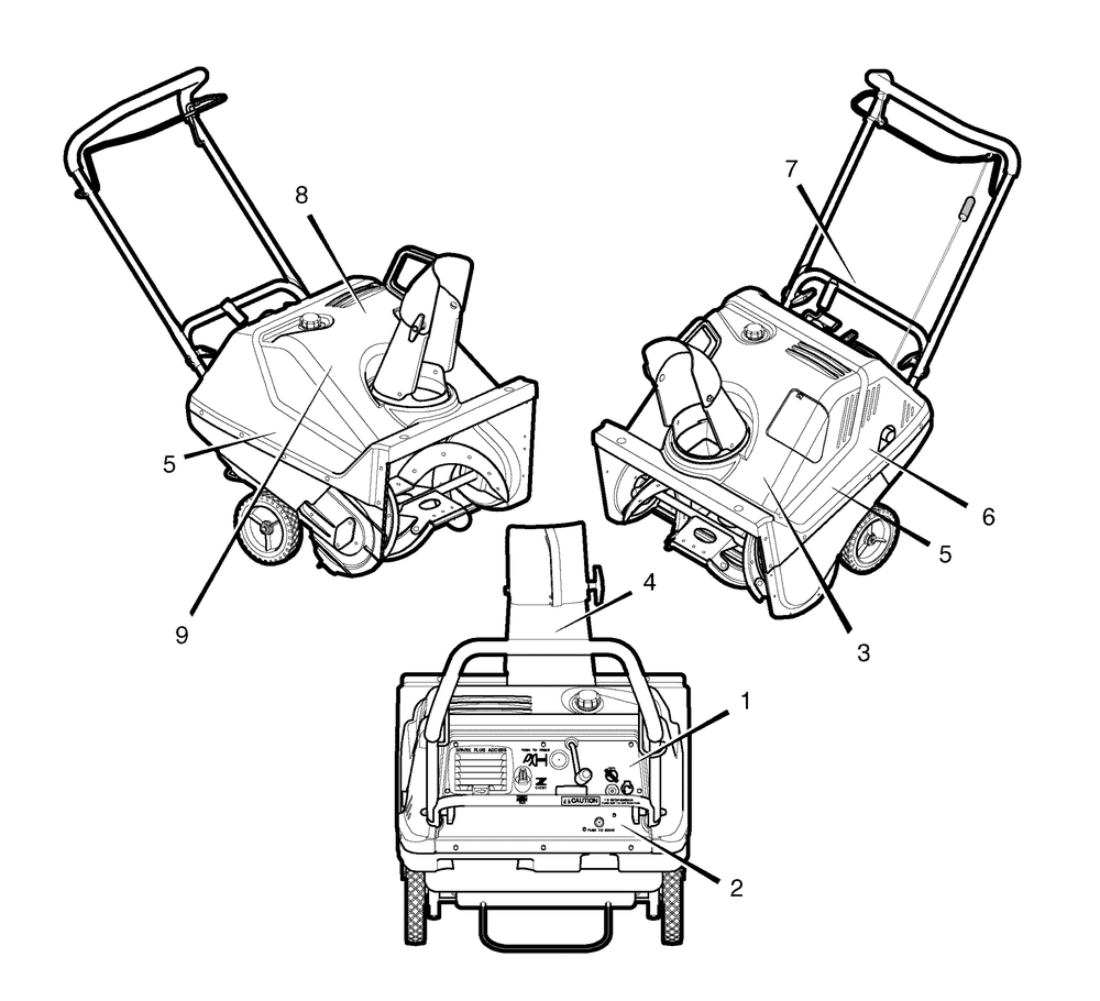 Decals Diagram and Parts List for 622594X85NC-SNOWSTORM 2006 Briggs and Stratton Snow Blower